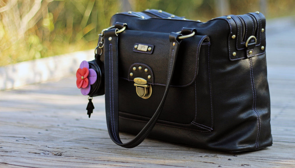 GR8X Cindy Double Zip Baby Nappy Satchel Bag - Black