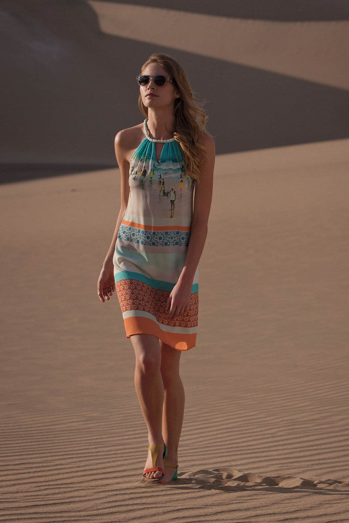 Inkjet Halter Dress