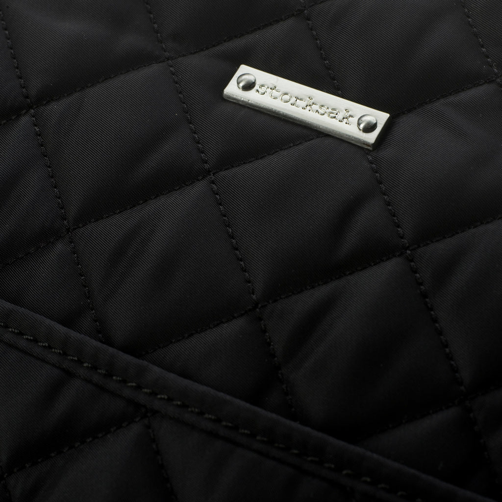 Storksak Bobby Baby Nappy Bag - Black Quilted Nylon