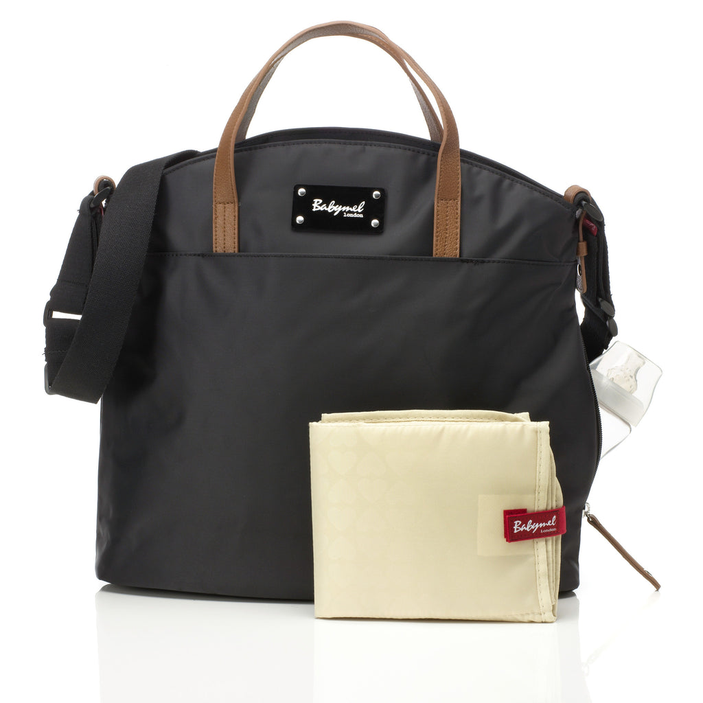Babymel Grace Baby Nappy Bag - Black Nylon
