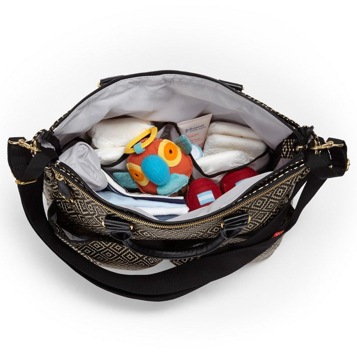 Skip Hop Duo Special Edition Baby Nappy Bag - Herringbone Pattern Black