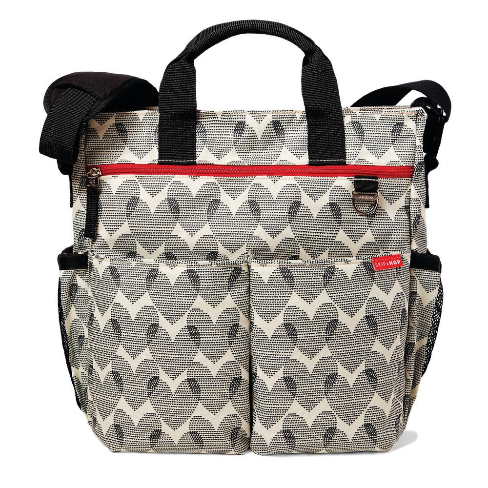 Skip Hop Duo Signature Baby Nappy Bag - Heart Design Black