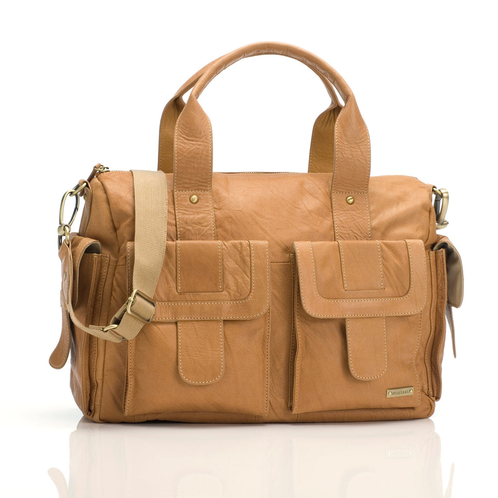 Storksak Sofia Leather Baby Nappy Bag - Tan