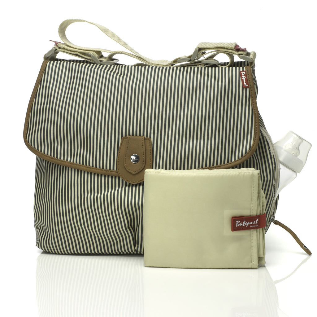 Babymel Baby Nappy Satchel Bag - Stripe Navy
