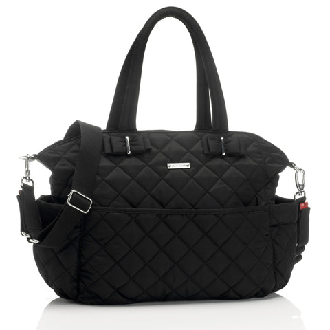 Storksak Bobby Baby Nappy Bag - Black Quilted Nylon