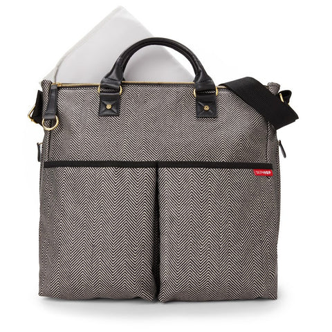 Skip Hop Duo Special Edition Baby Nappy Bag - Herringbone Pattern Black